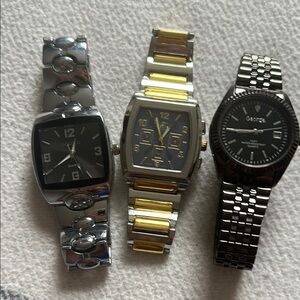3 men’s watches for $25 - Silver Tone, Black & Two-Tone Faces